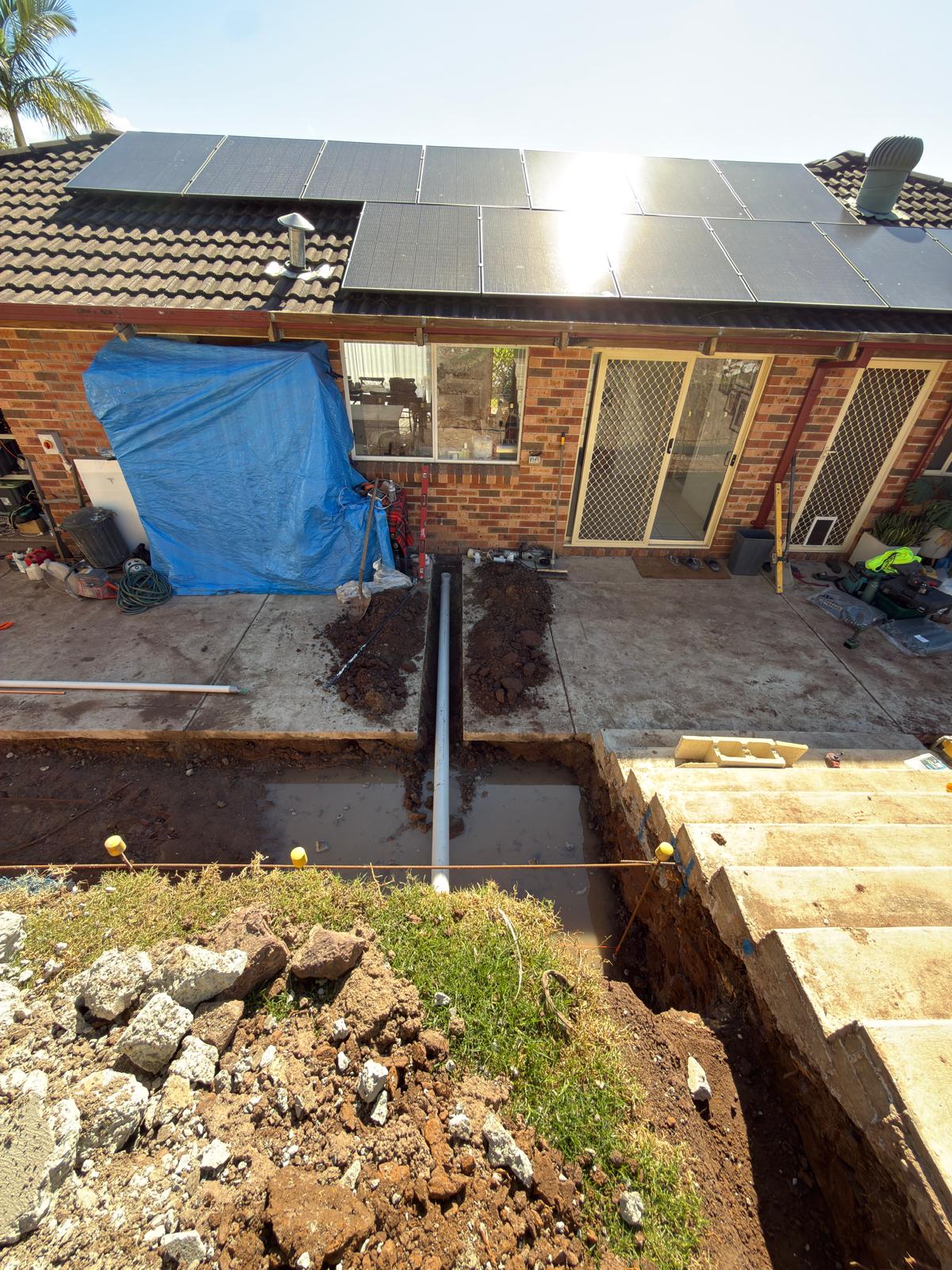 Sewer line trench — yard to street — Albion Park | Shellharbour Plumbing
