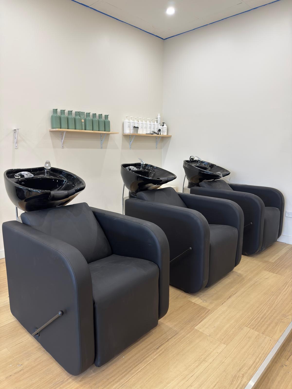 Hair salon — three-bay basin install — Shellharbour | Shellharbour Plumbing