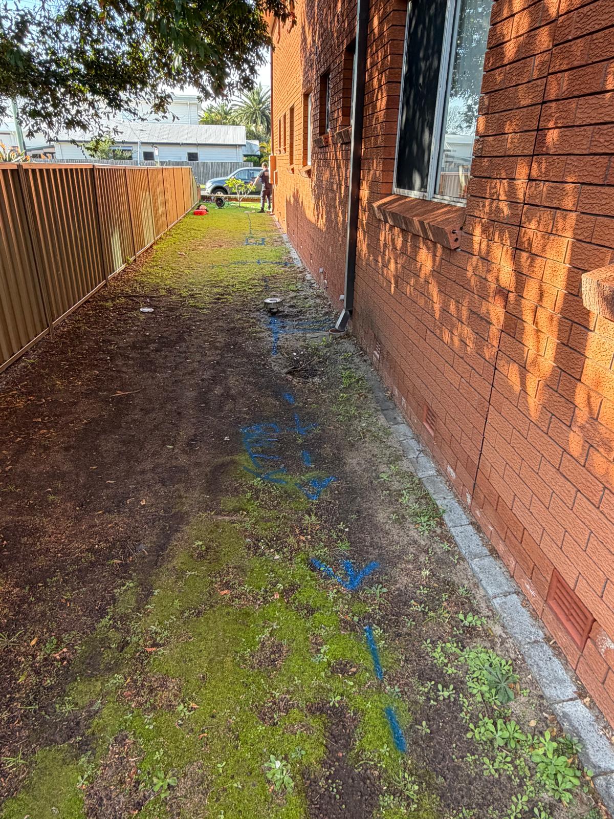 Stormwater set-out — side of unit block — Warilla | Shellharbour Plumbing