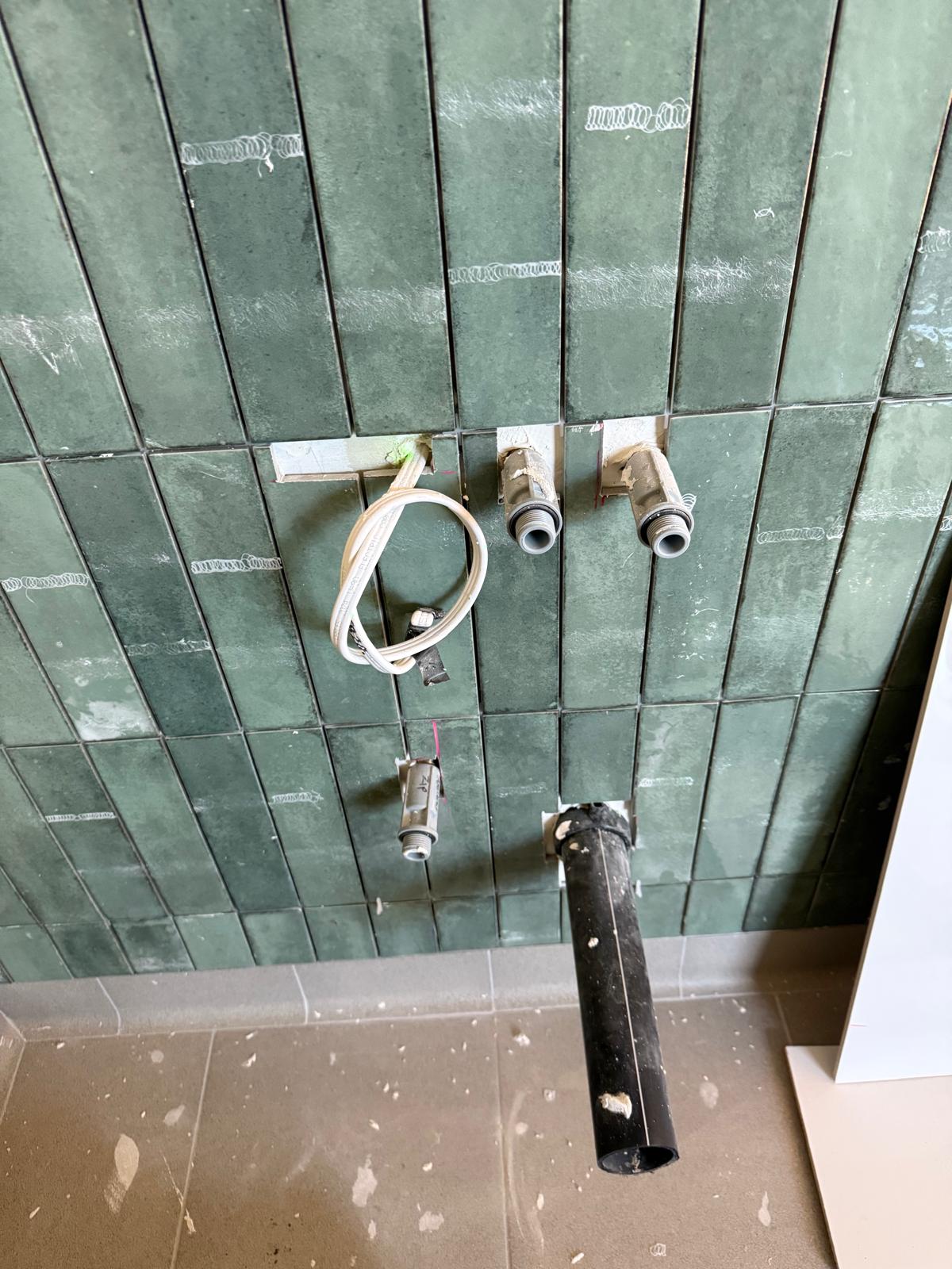 Bathroom tapware rough-in — Bathroom Renovations job in Warilla by Shellharbour Plumbing