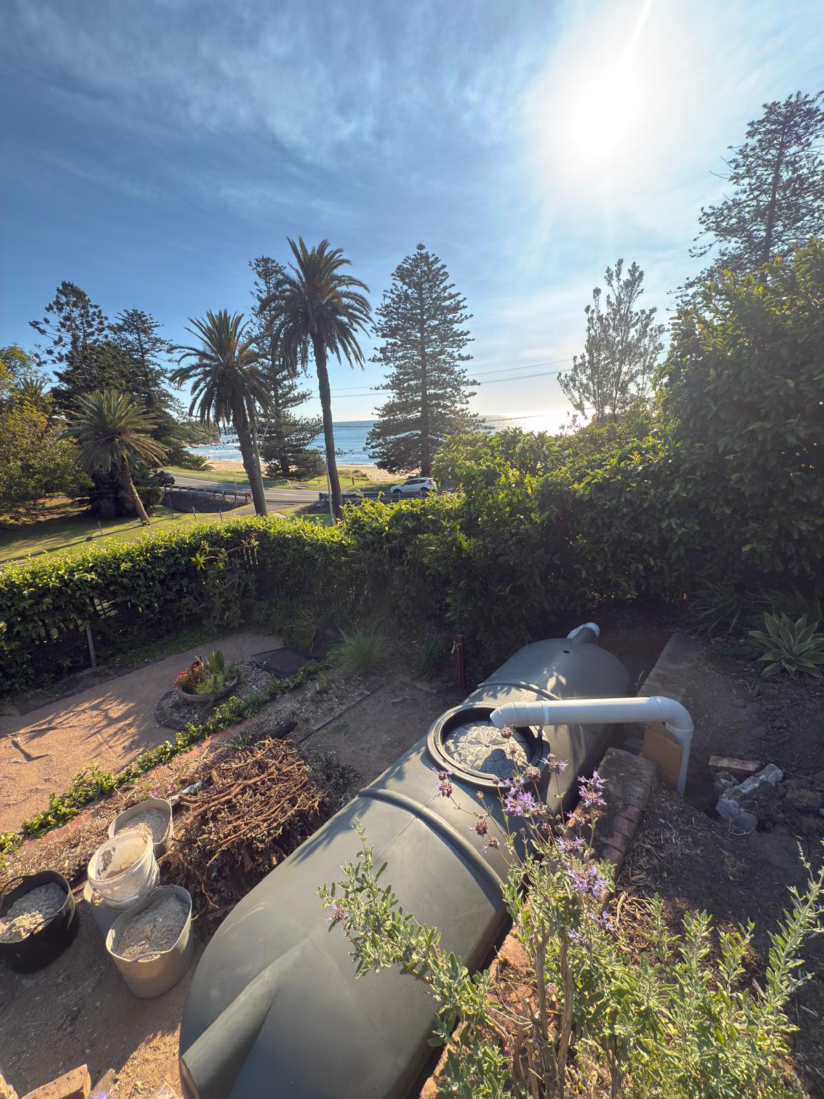 Seaside rainwater tank — ocean-view install — Gerringong | Shellharbour Plumbing