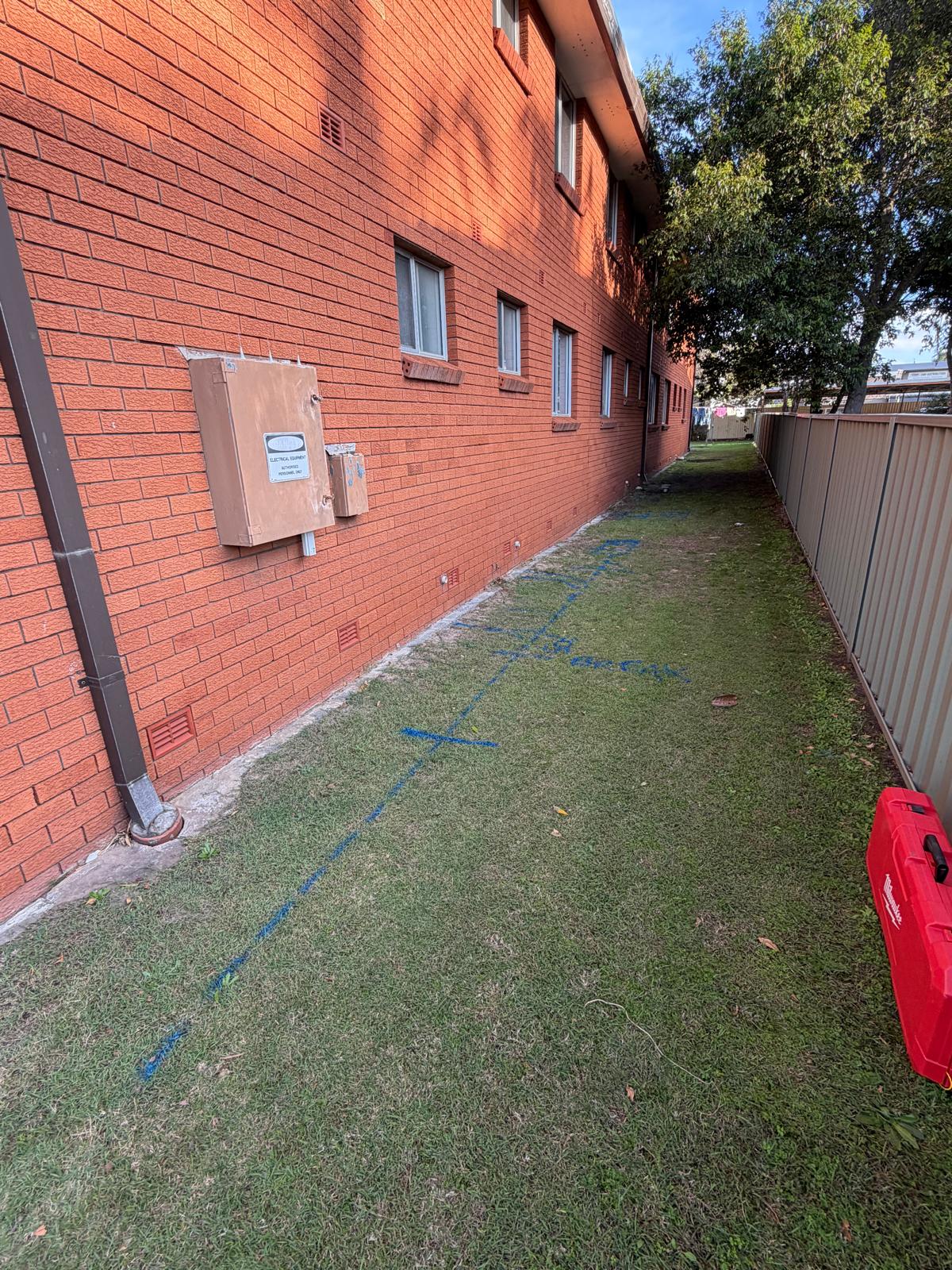 Stormwater trench set-out — unit block — Warilla | Shellharbour Plumbing