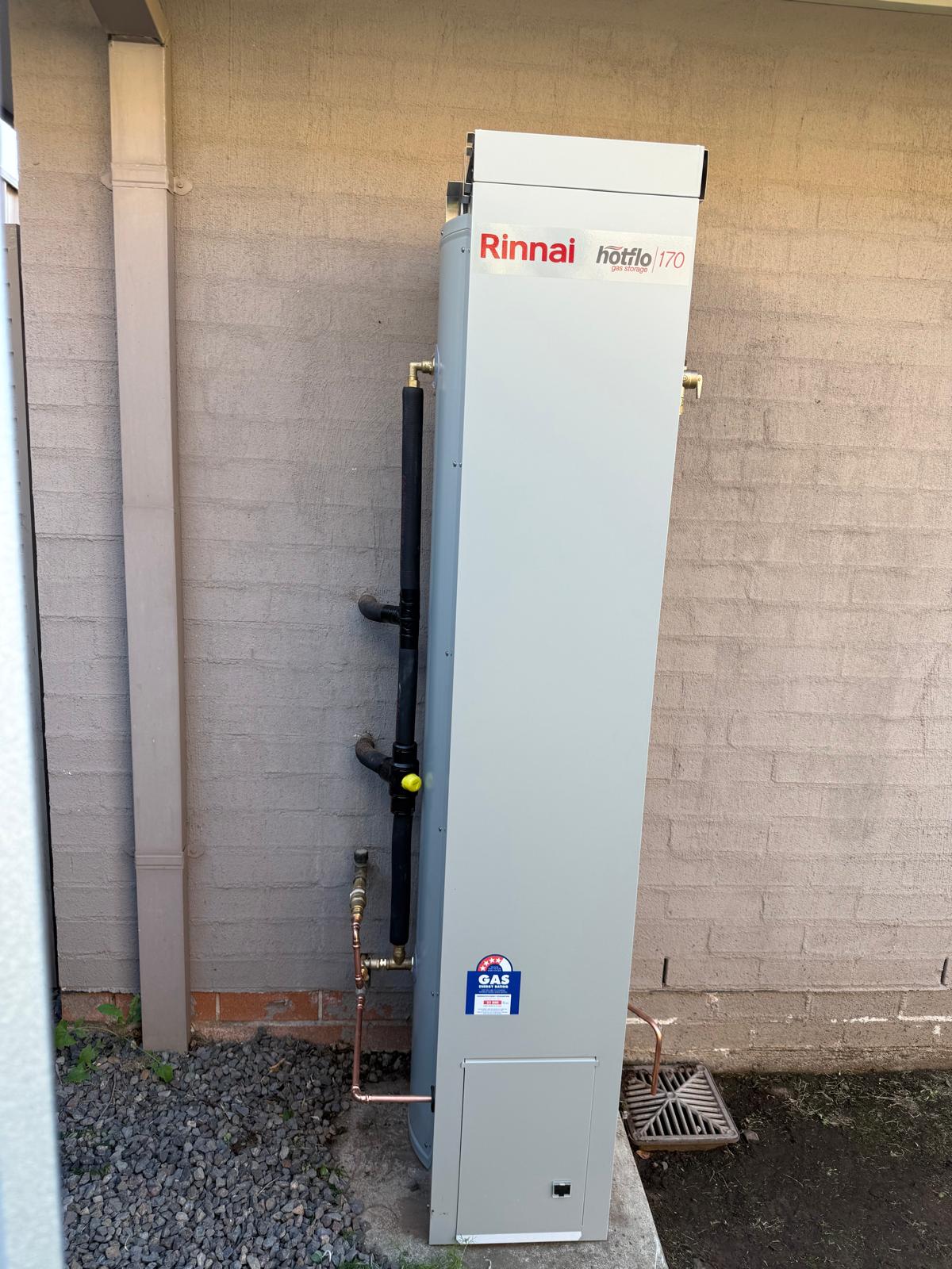 Rinnai Hotflo 170L gas storage install — Warilla | Shellharbour Plumbing