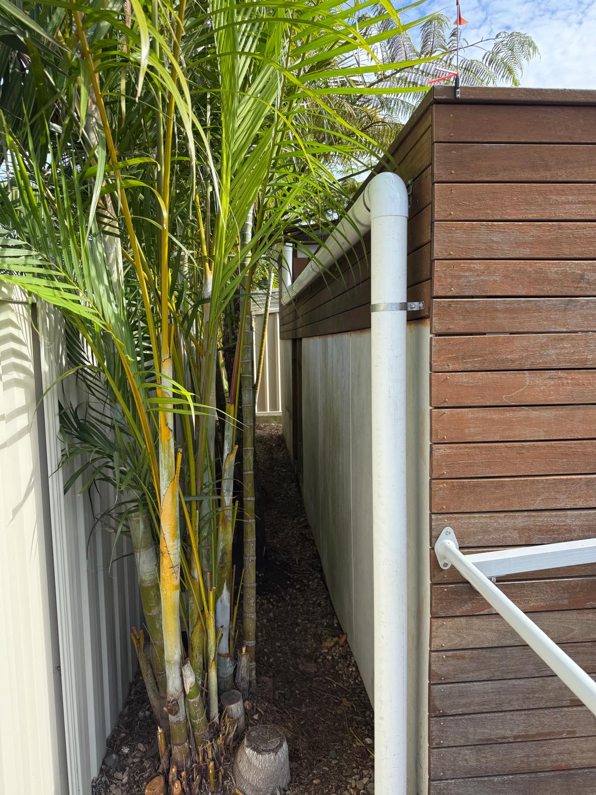 Stormwater downpipe — rear yard — Warilla | Shellharbour Plumbing