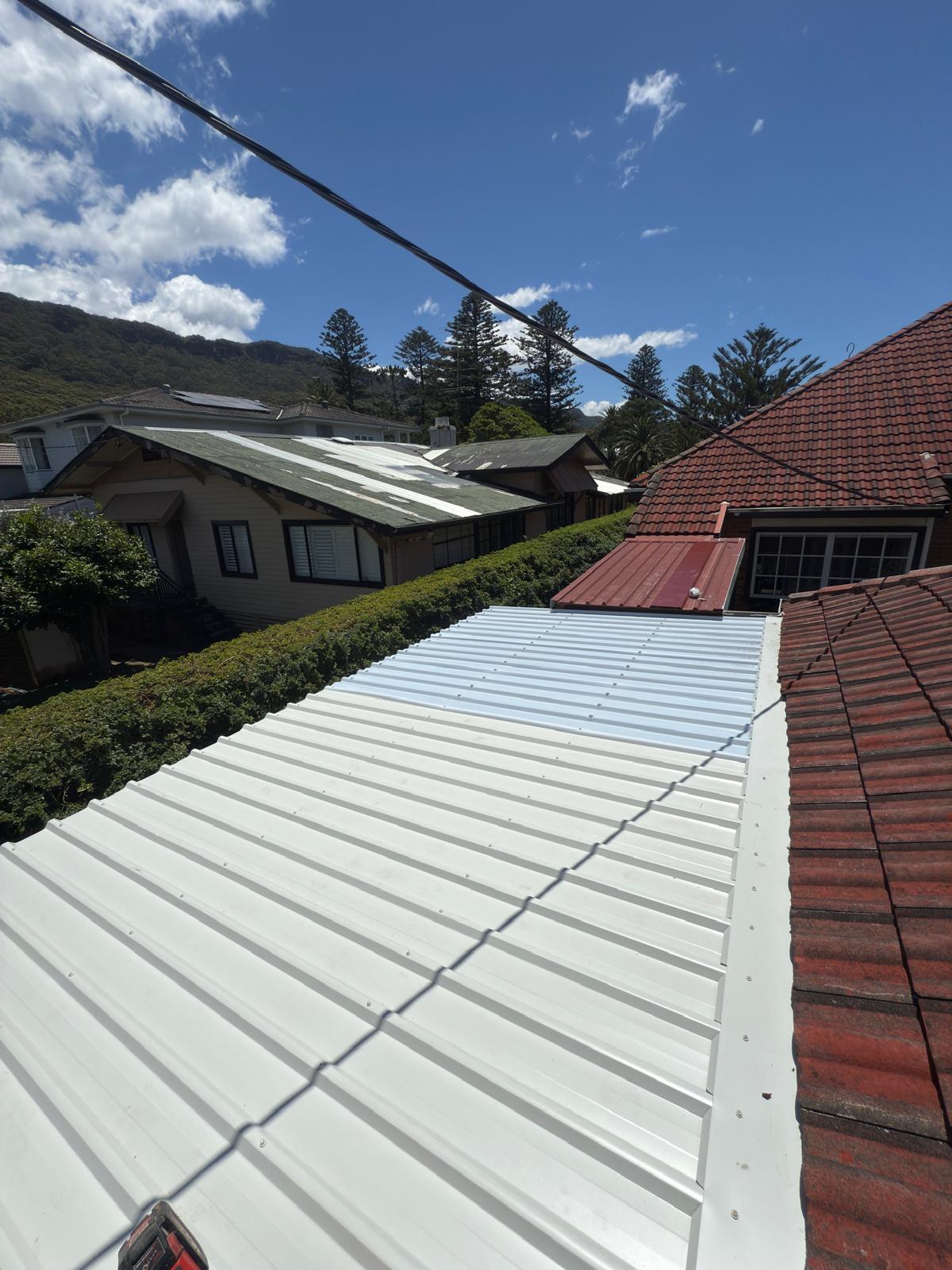 Colorbond patio re-roof — escarpment views — Thirroul | Shellharbour Plumbing