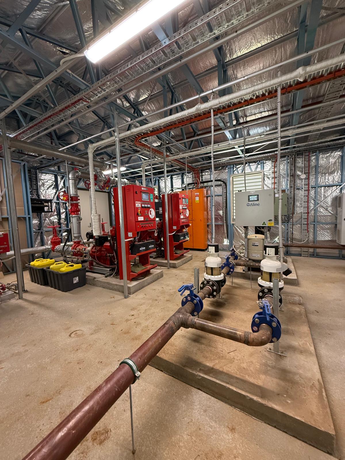 Diesel & electric fire pump room — Wollongong | Shellharbour Plumbing