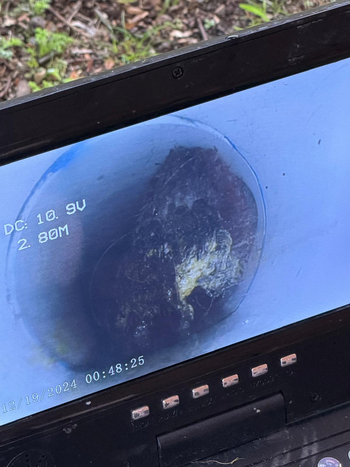 CCTV drain inspection — blockage located — Oak Flats | Shellharbour Plumbing