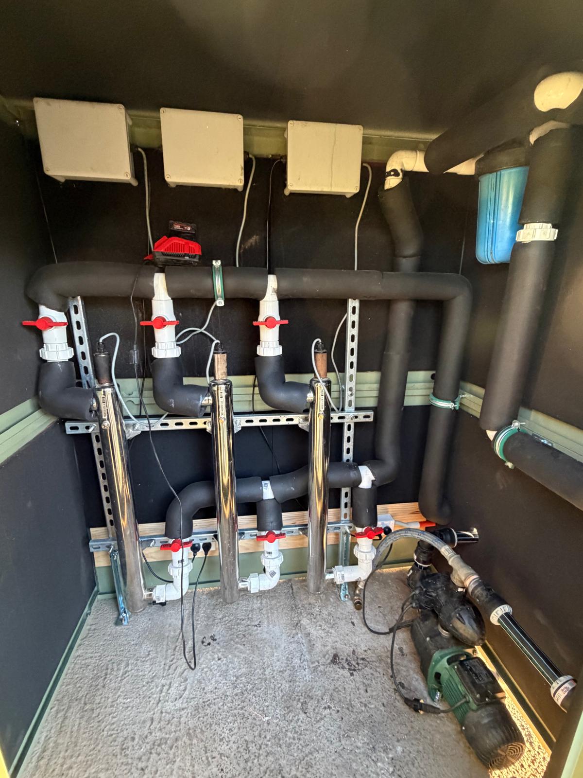 Pool pump room — stainless heater manifold — Kiama | Shellharbour Plumbing